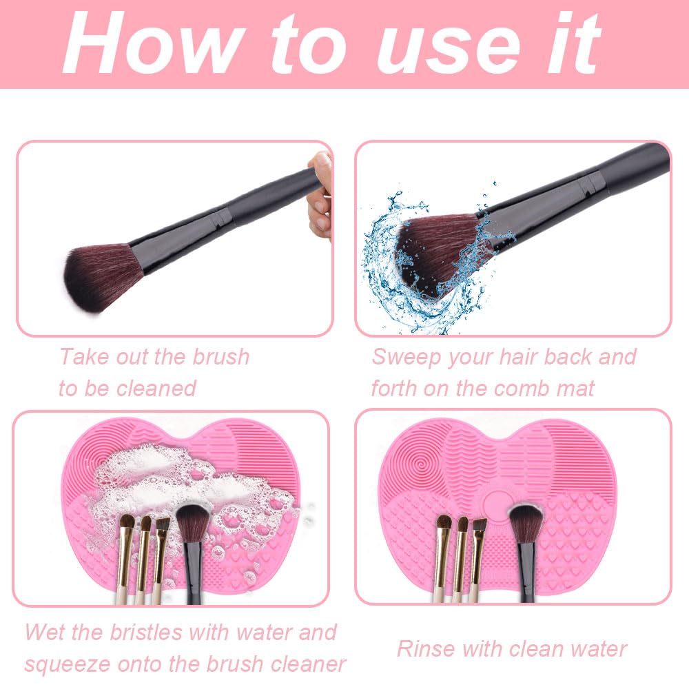 Lmyzcbzl Silicone Makeup Brush Cleaning Mat - Portable Washing Tool for Cosmetics Brushes | Perfect for Home & Travel Makeup Brush Care