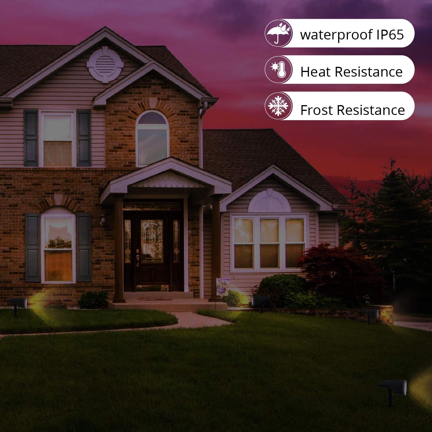 20 Pack WBM Smart Solar Landscape Spotlights - IP65 Waterproof Wireless Outdoor Solar Lights for Yard, Garden, Driveway, Porch - Energy Efficient LED Solar Powered Wall Lights for Pathway & Patio Lighting