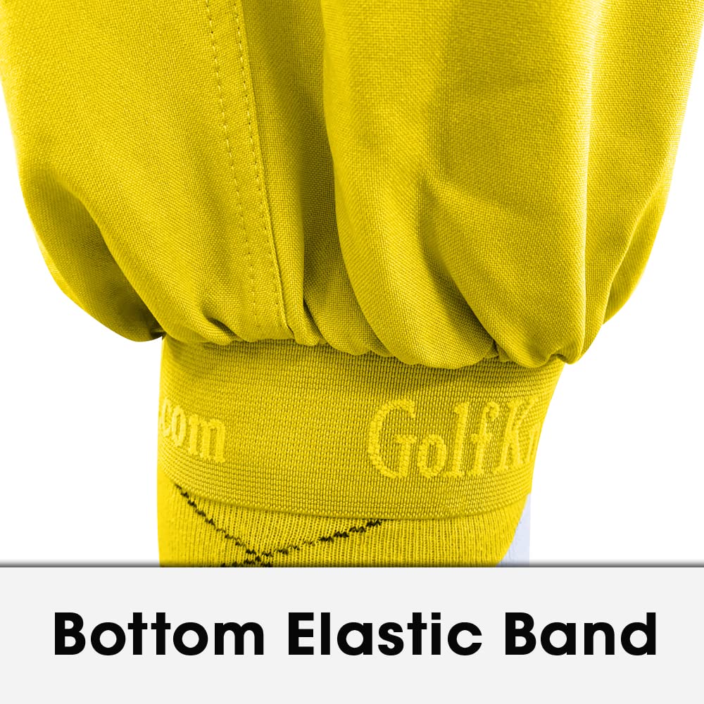 Premium Yellow Microfiber Plus Fours for Men - Lightweight & Breathable Golf Trousers - Perfect for Golfing, Casual Wear & Outdoor Activities