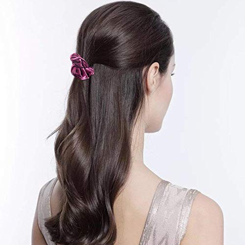 PABULUM Velvet Hair Scrunchies for Women & Girls - 12 Pack Multicolor Hair Bands for VSCO Style, School, Work & Everyday Use