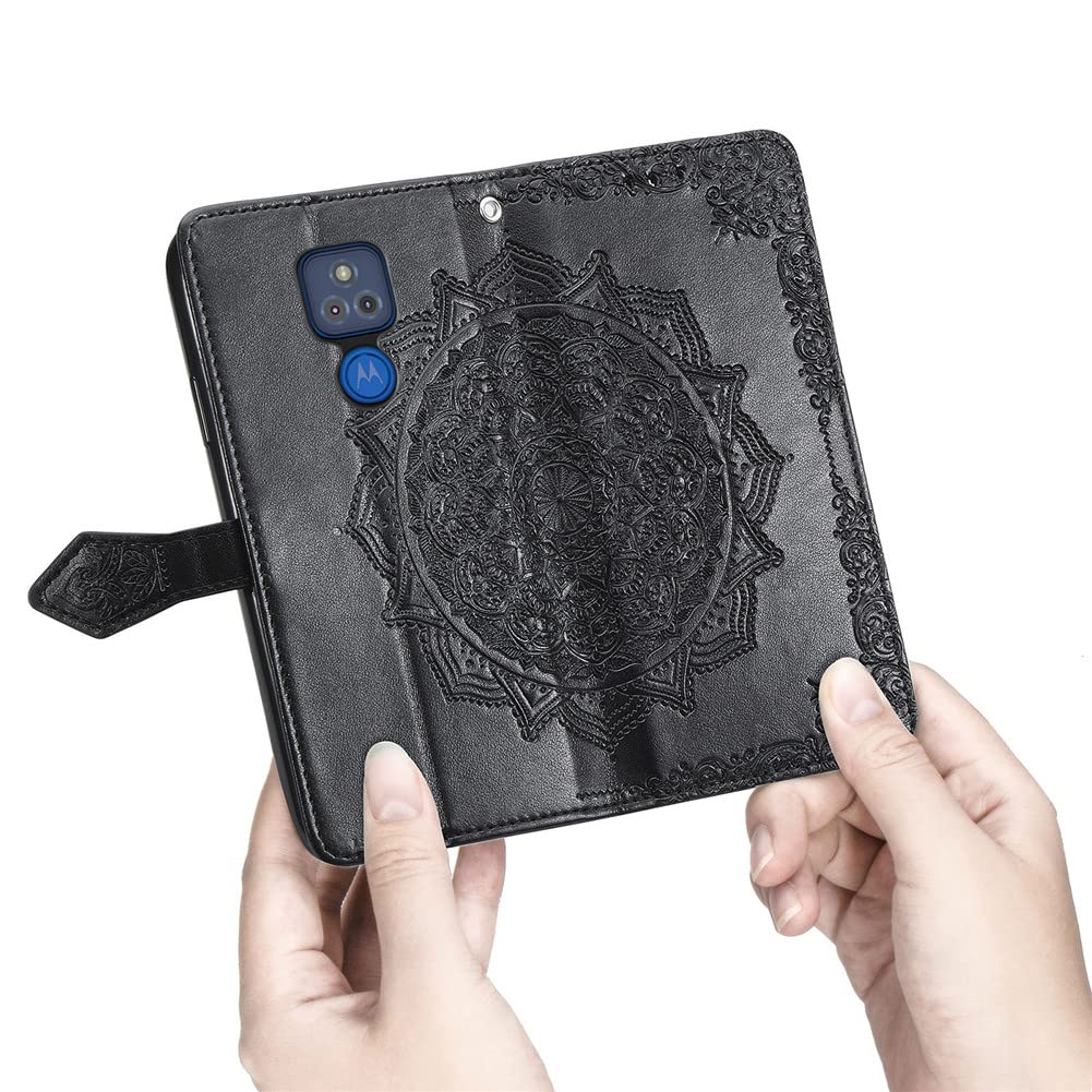 Moto G Play 2021 Leather Wallet Case - Magnetic Flip Cover with Card Slots & Stand for Daily Use