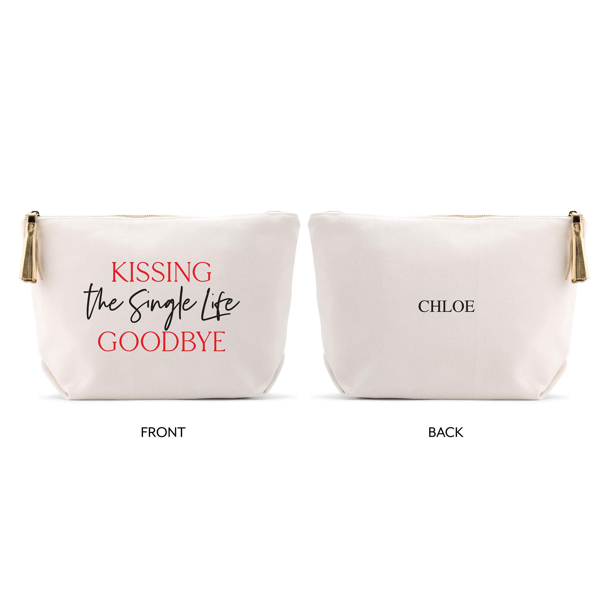 WEDDINGSTAR Large Personalized Bridal Makeup Bag - Navy Blue Monogrammed Cosmetic Case for Wedding, Bachelorette & Honeymoon Travel