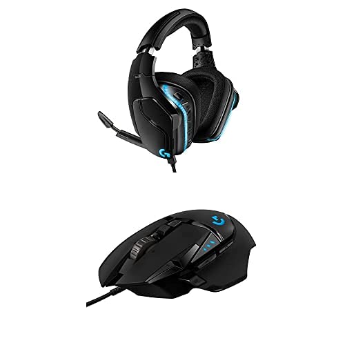 Logitech G635 DTS X 7.1 Surround Sound RGB Gaming Headset with G502 HERO High Precision Gaming Mouse Bundle - Perfect for PC Gaming, Streaming & Esports