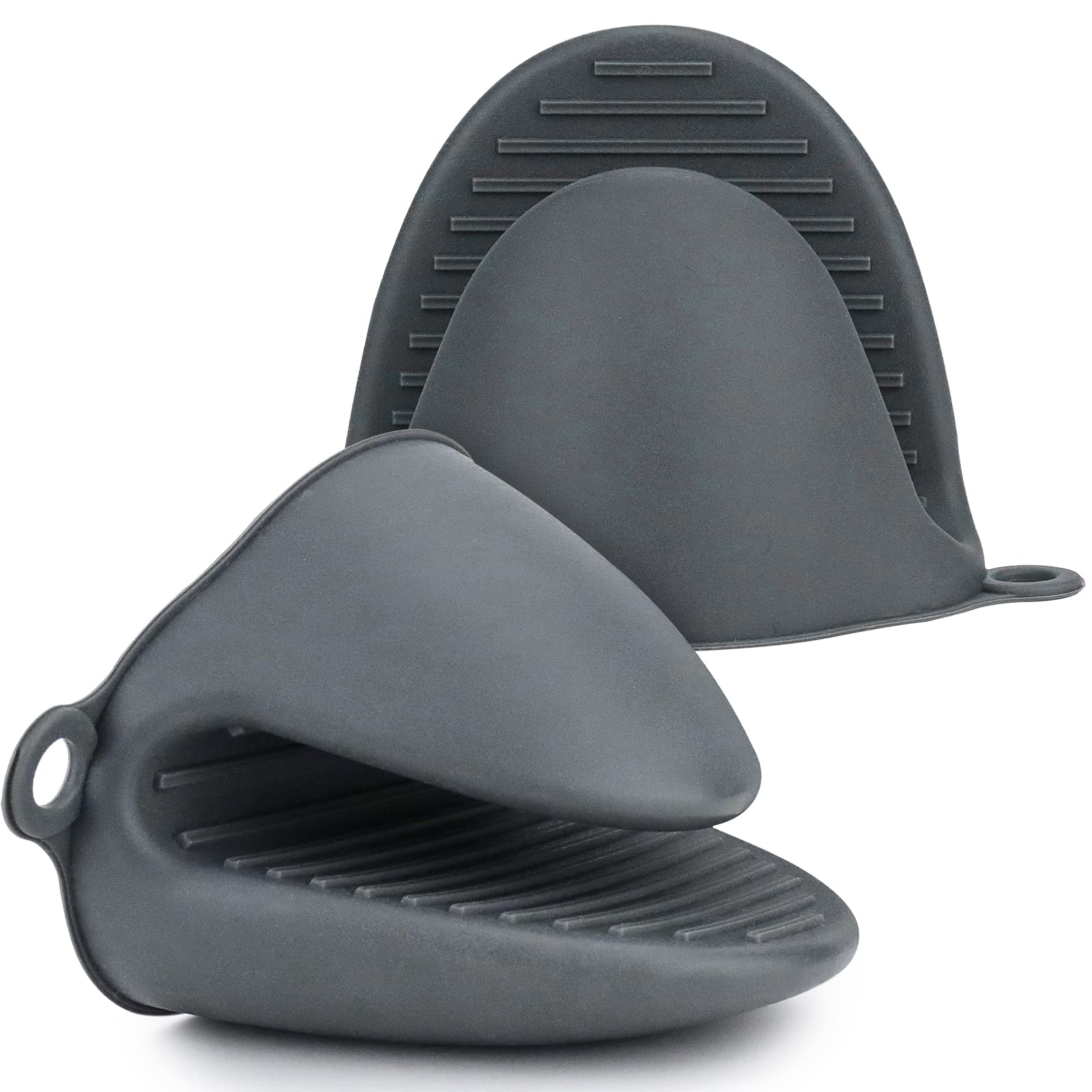 Heat Resistant Silicone Oven Mitts for Air Fryer & BBQ - 1 Pair Thick Mini Oven Gloves for Cooking, Baking, Grilling - Perfect for Kitchen, Outdoor Camping & Hot Food Handling