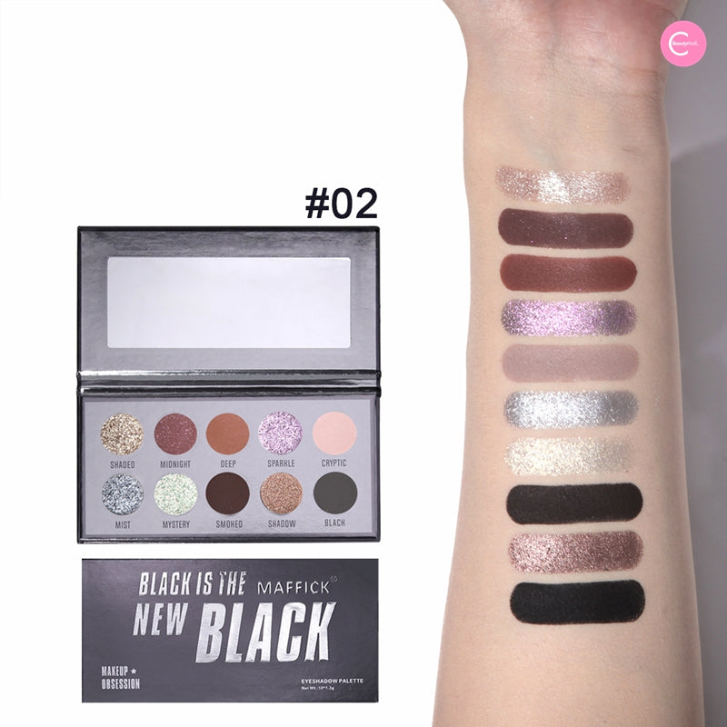 MAFFICK 10 Color Professional Eyeshadow Palette - Highly Pigmented, Long Lasting Makeup for Day & Night Looks - Perfect for Parties, Weddings & Everyday Wear