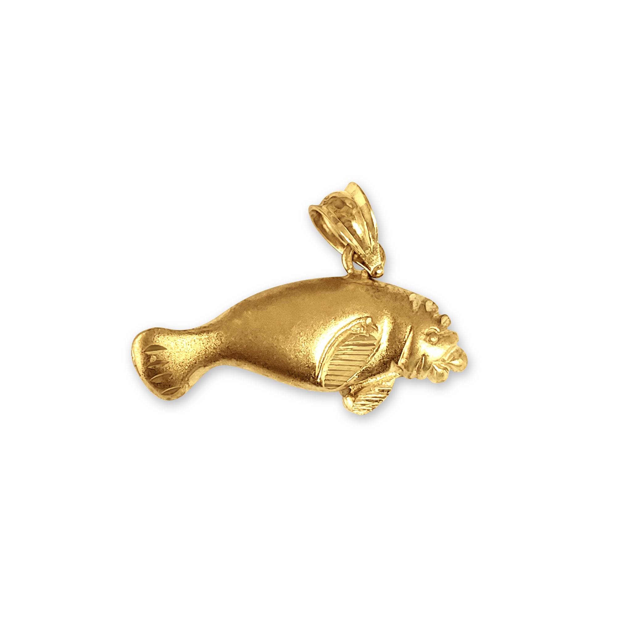 Diamond Cut Manatee Charm Pendant - Elegant Necklace for Women, Perfect Gift for Animal Lovers & Nature Enthusiasts | Ideal for Casual Wear, Beach Outings & Ocean-Themed Jewelry Collections