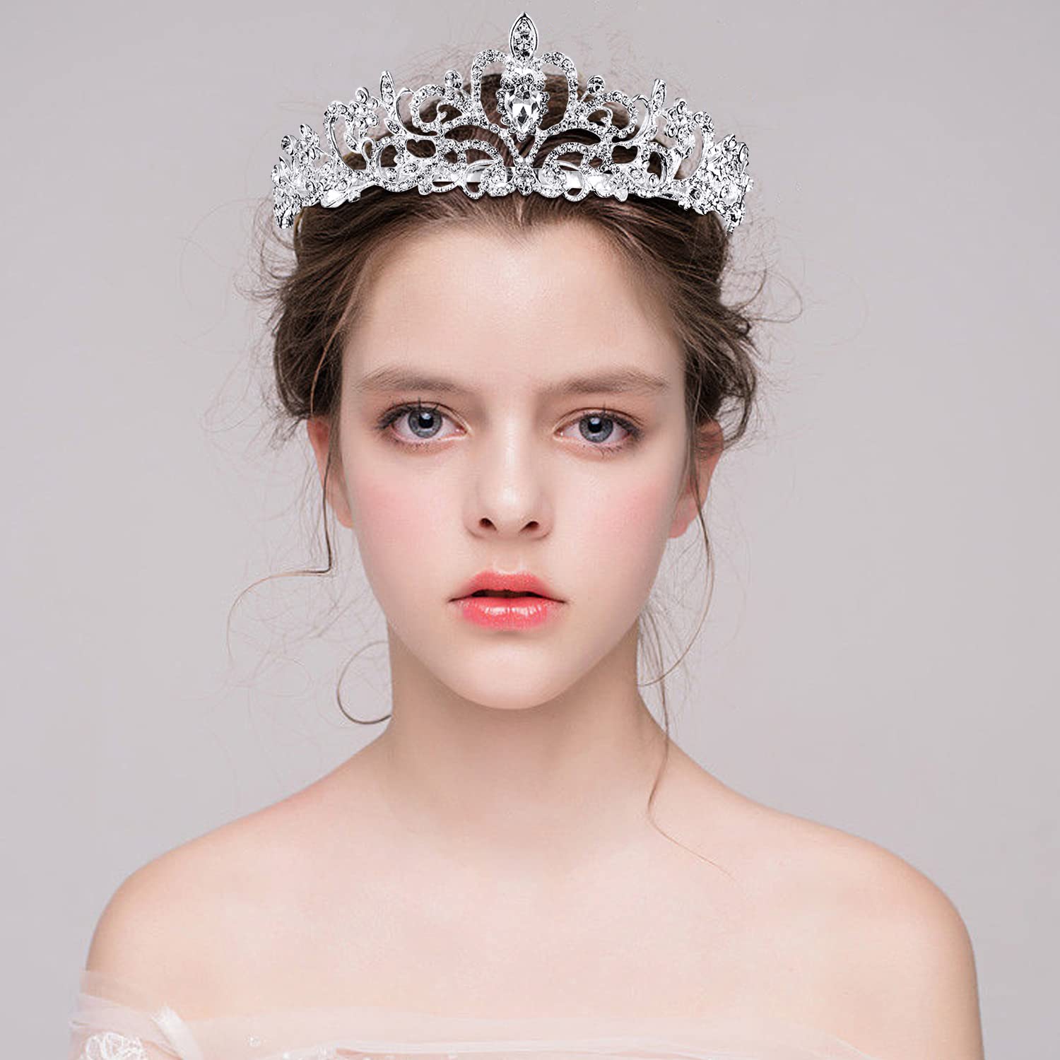 Elegant Silver Crystal Rhinestone Wedding Tiara with Comb – Bridal Crown for Women & Little Girls | Perfect for Weddings, Prom, Pageants & Princess-Themed Parties