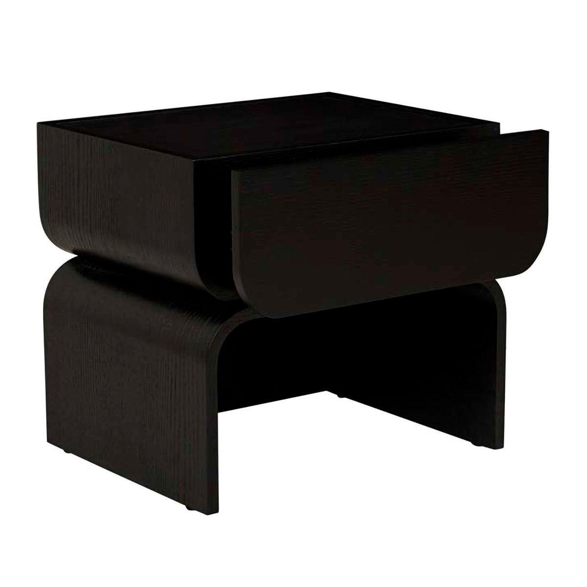 Artie Arc Marble Bedside Table - Modern Nightstand with Marble Top & Wooden Legs for Bedroom, Living Room, or Office - Perfect for Storing Books, Lamps & Bedroom Essentials