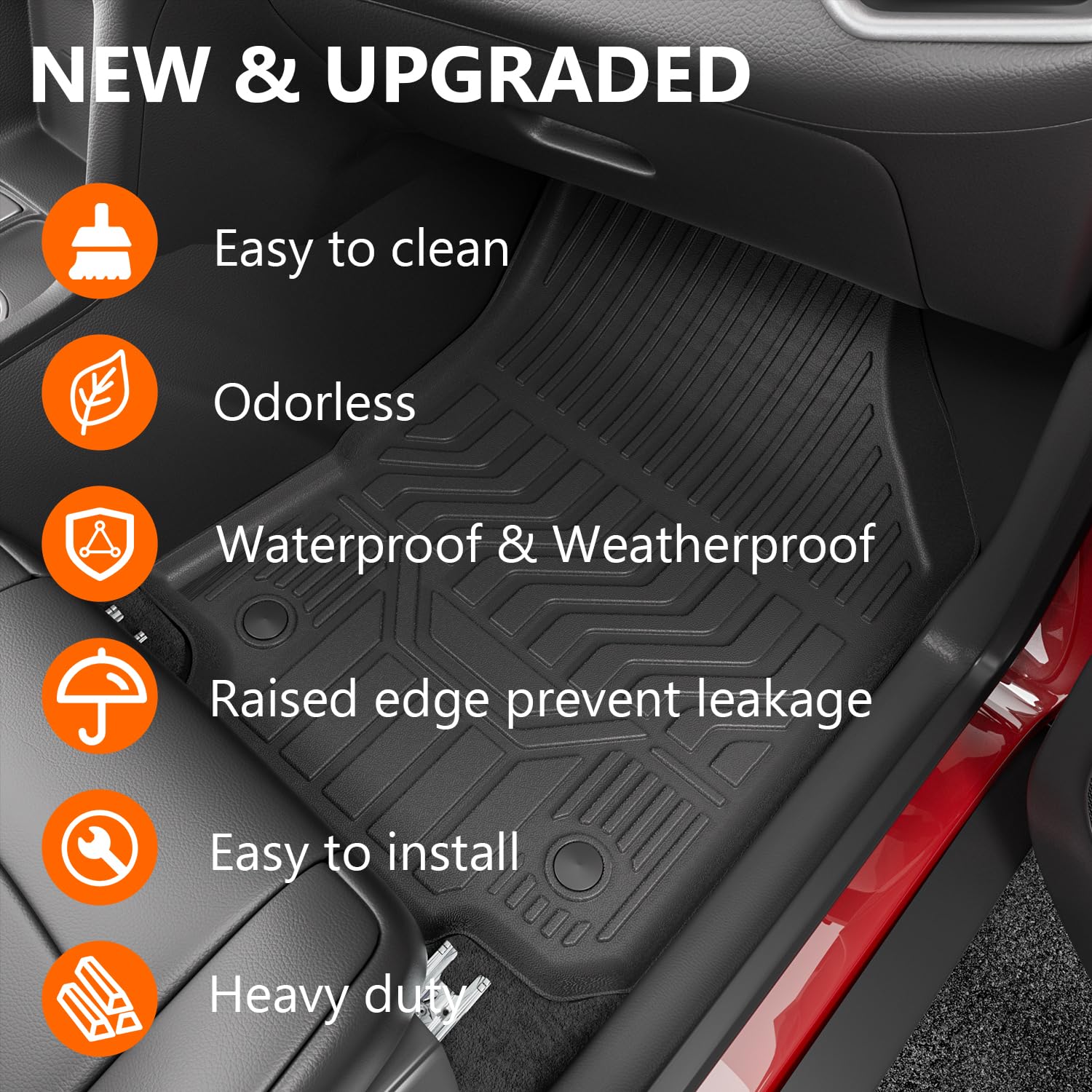 2024 Chevy Equinox GMC Terrain Cargo Liner Set - Waterproof Rear Trunk Mat + Backrest Protector + Floor Mats - Perfect for Road Trips, Camping & Pet Transport