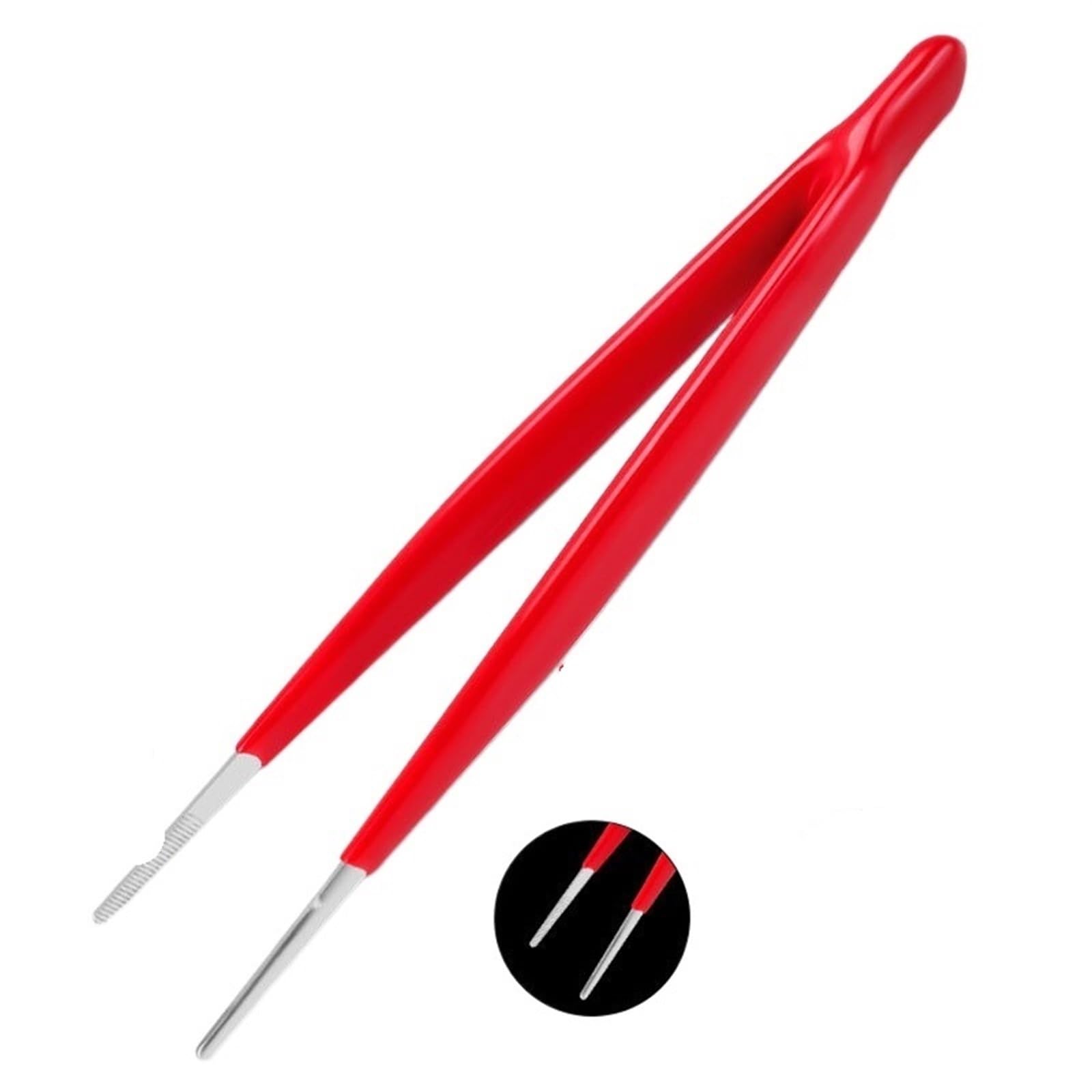 Stainless Steel Hair Removal & Electronics Tweezers - 160mm Pointed/Elbow Precision Tweezers for Eyebrow Grooming & Motherboard IC Chip Soldering Repair | Perfect for Beauty Salons & Electronics Workshops