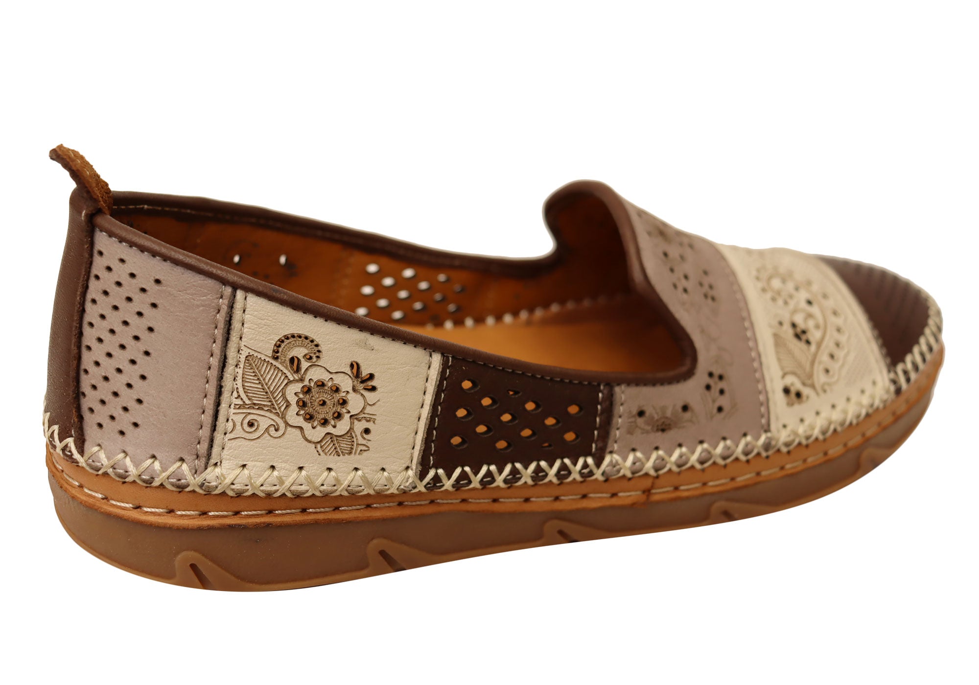 Orizonte Patchly Women's Comfortable Soft Leather Shoes - European Style for Walking, Work & Casual Wear