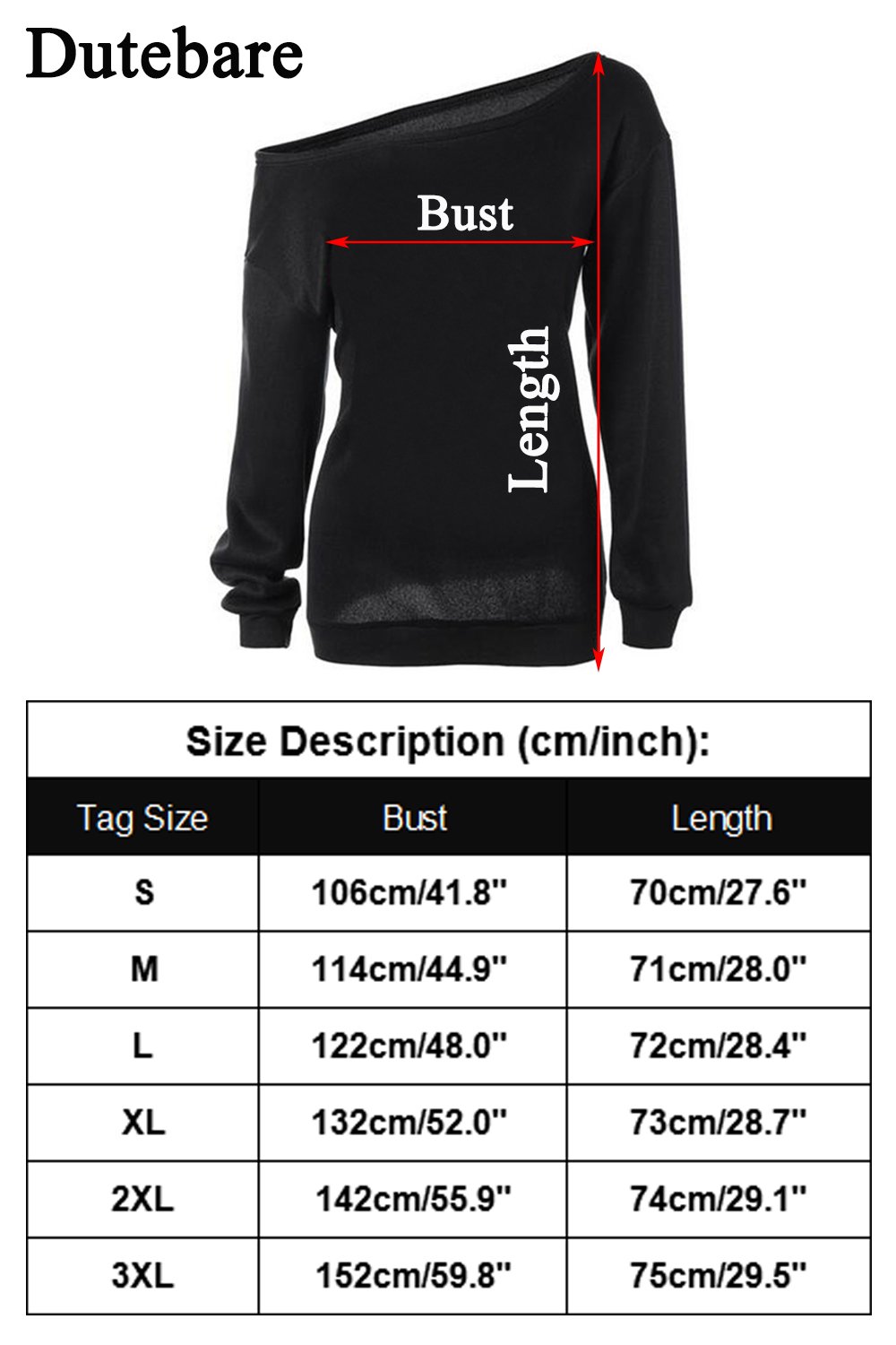 Dutebare Women's Off Shoulder Sweatshirt - Slouchy Long Sleeve Pullover Top for Casual Wear, Loungewear & Street Style Fashion
