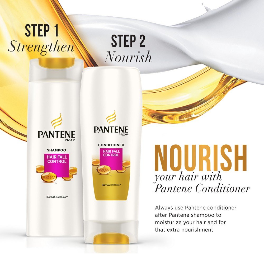 Pantene Pro-V Hair Fall Control Shampoo for Women & Men - 12.2 fl oz (360ml) - Reduces Hair Loss & Strengthens Hair - Daily Use for Thicker, Healthier Hair - Ideal for Home & Travel