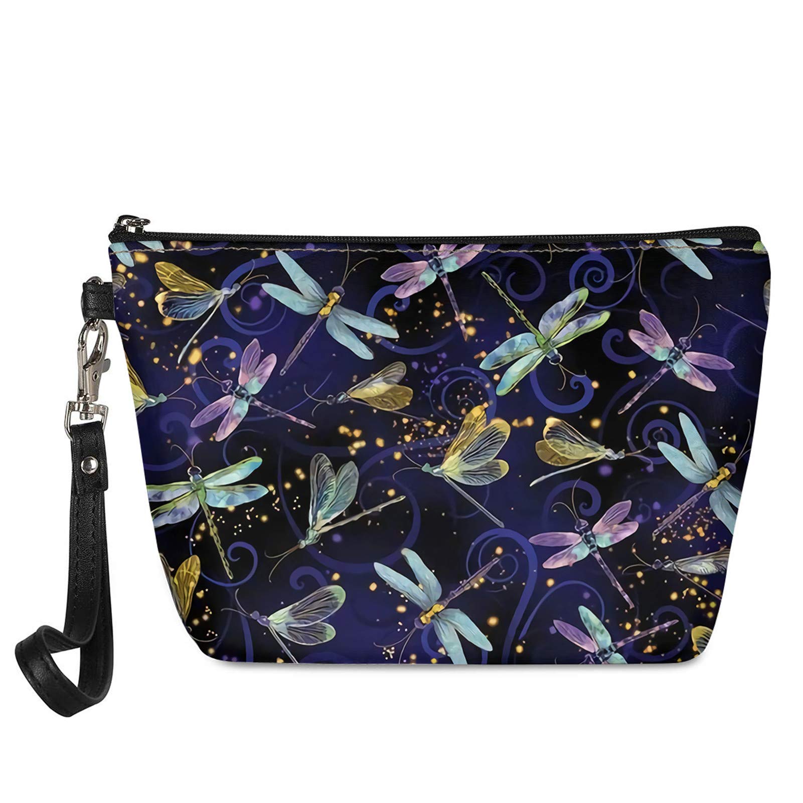 SEANATIVE Travel Cosmetic Bag - Cute Cartoon Dragonfly Makeup Organizer Case, Waterproof Toiletry Bag for Women, Portable Handbag Storage Pouch | Perfect for Travel, Gym, Beach & Daily Use