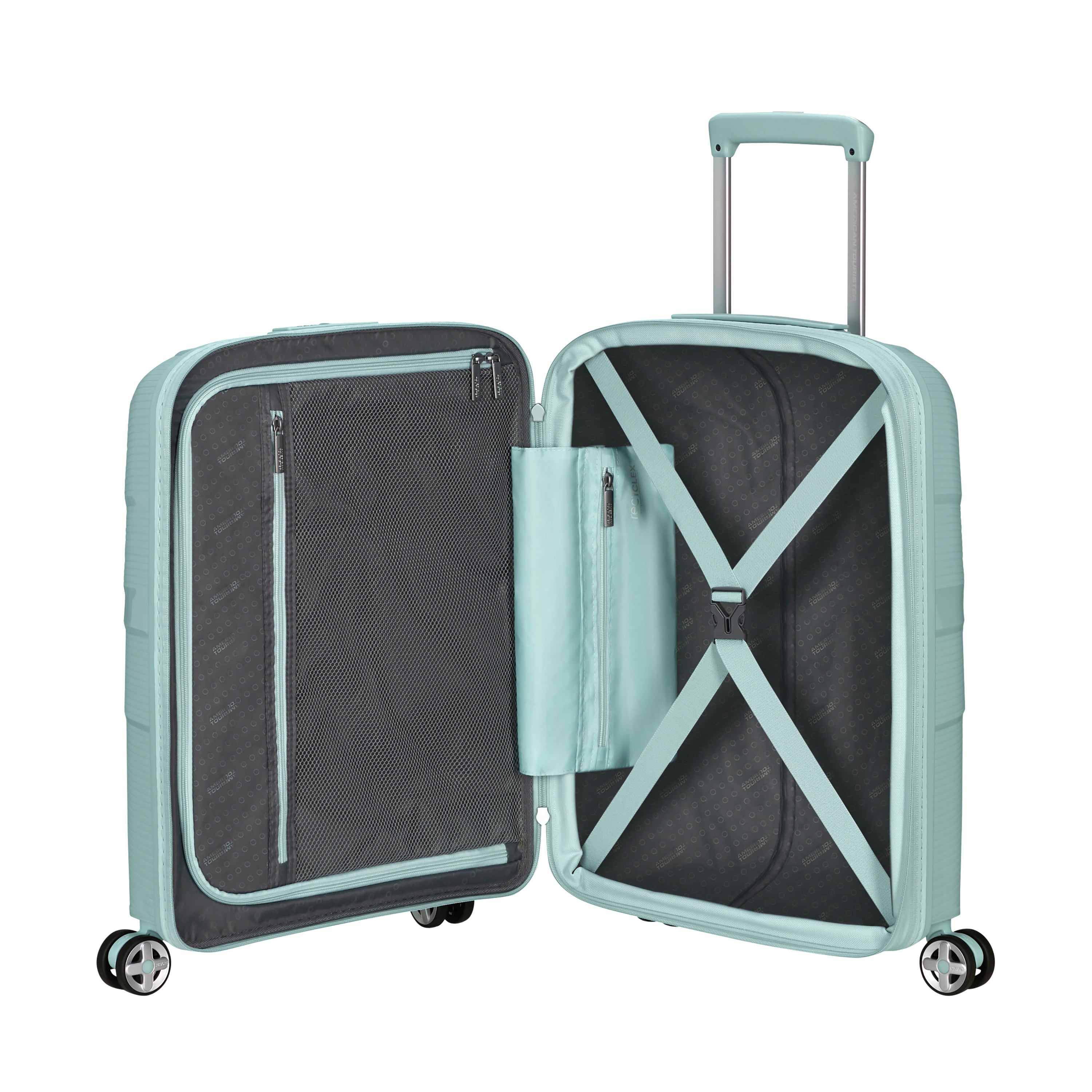 American Tourister StarVibe 3-Piece Expandable Spinner Luggage Set - Lightweight Suitcase for Travel, Business Trips & Family Vacations | Durable Hardshell Luggage with 360° Wheels