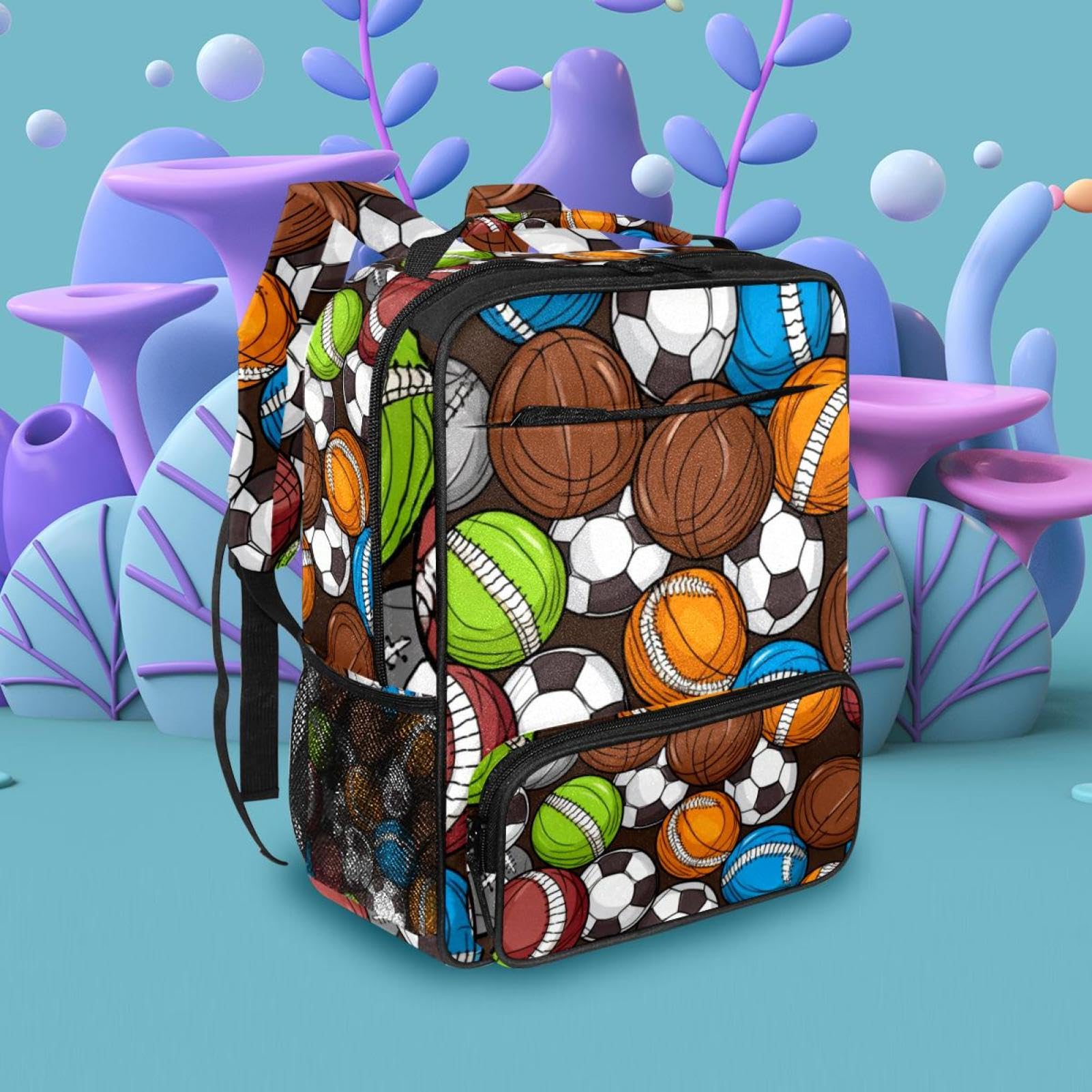 Waterproof Travel Backpack for Women & Men - Lightweight Hiking Backpack with Basketball/Football/Volleyball Ball Compartment - Perfect for Sports, Gym, School & Outdoor Adventures
