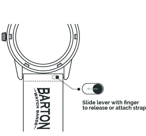 BARTON Leather Rubber Hybrid Watch Straps - Quick Release 18-22mm for Men & Women - Office & Outdoor Use