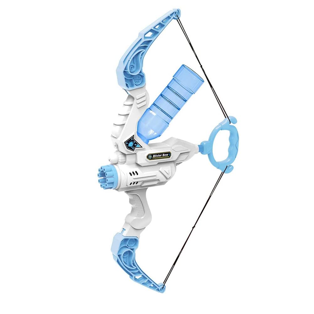 **PHEZEN Automatic Bubble Blower Machine with Bow & Arrow Water Gun - Fun Outdoor/Indoor Summer Toy for Kids - Includes Bubble Solution - Perfect for Parties, Backyard Play & Family Gatherings (Blue)**