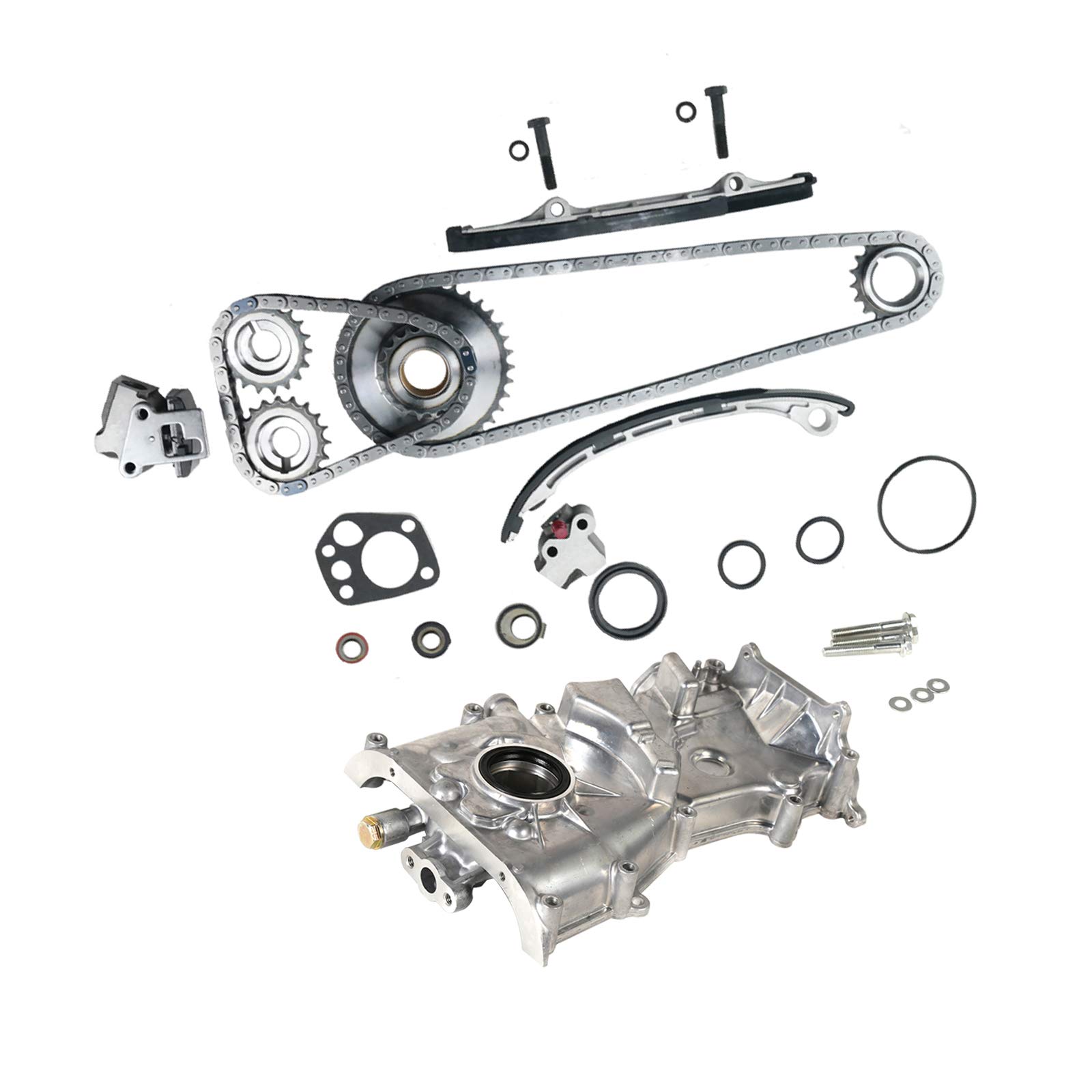 MPLUS Timing Chain Kit with Oil Pump for 1998-2001 Nissan Altima 2.4L KA24DE Engine - Complete Engine Repair Solution for Smooth Performance & Longevity