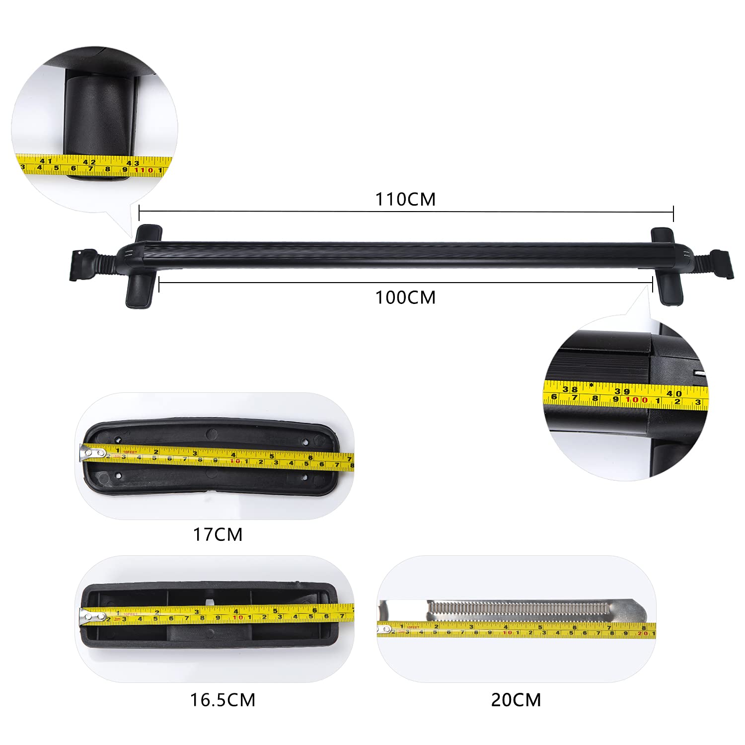 2-Pack Adjustable Lockable Car Roof Rack Cross Bars - Universal Anti-Theft Luggage Carrier for SUV, Sedan, Truck - Perfect for Road Trips, Camping & Outdoor Adventures
