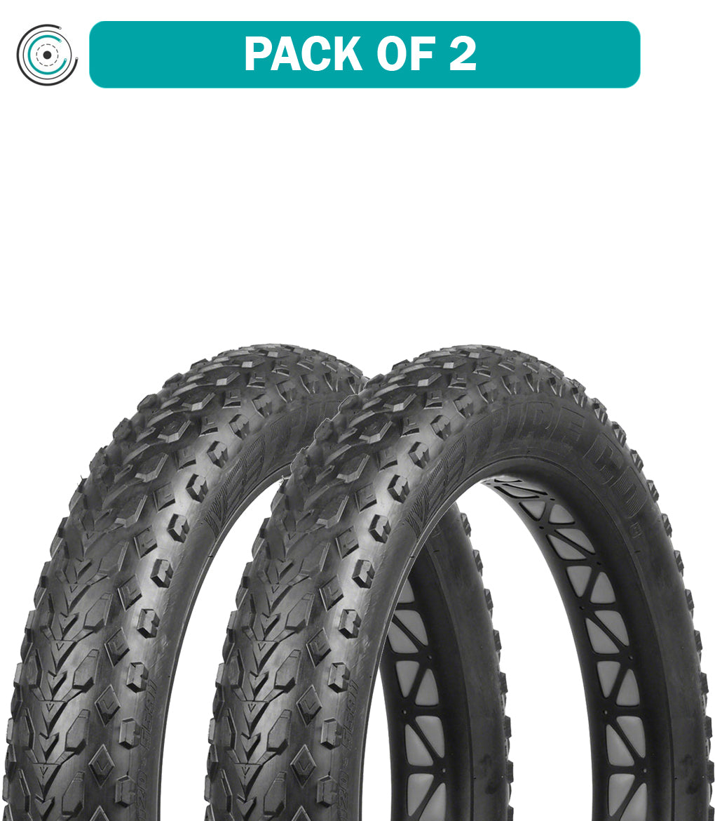 2 Pack Vee Tire Co. Mission Command Bike Tire 24x4 Clincher Wire Bead Black 27 TPI - All-Terrain Bicycle Tires for Mountain Biking, Commuting & Urban Riding