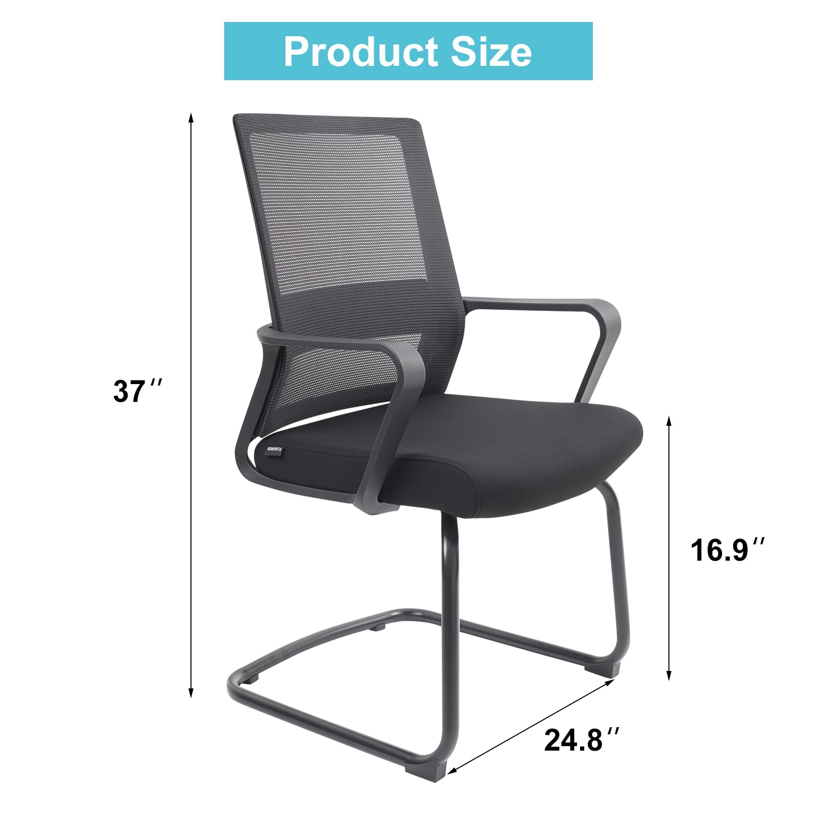 8 Pack Office Desk Chairs - No Wheels Mesh Mid Back Computer Chairs with Lumbar Support for Home, Office, Waiting Area & Conference Rooms - Perfect for Carpeted Floors & Guest Seating