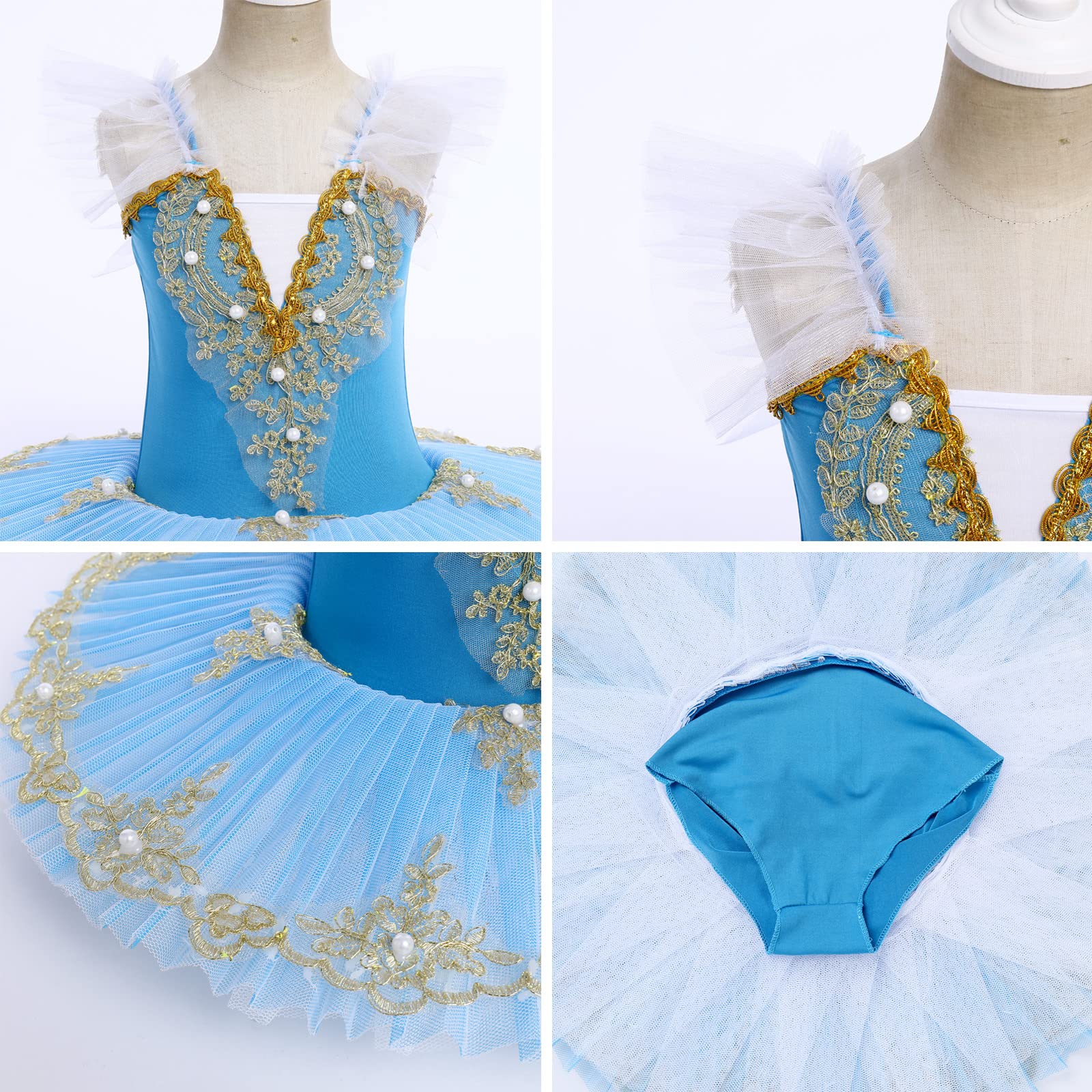 Swan Lake Ballet Leotard with Tutu Skirt - Girls Ballet Dance Costume for Performance, Recital & Competition - Princess Ballerina Outfit for Toddler to Teen