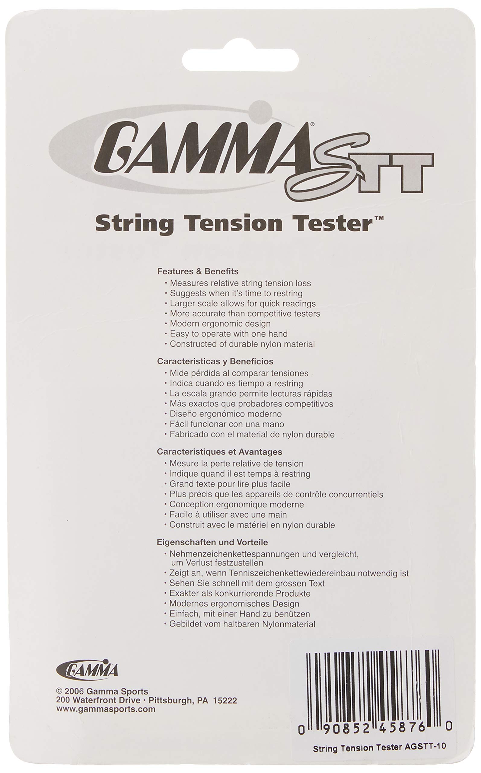 Gamma Sports Racquet String Tension Tester for Tennis, Squash & Racquetball | Accurate String Gauge Tool | Perfect for Players & Coaches to Measure Racquet Performance