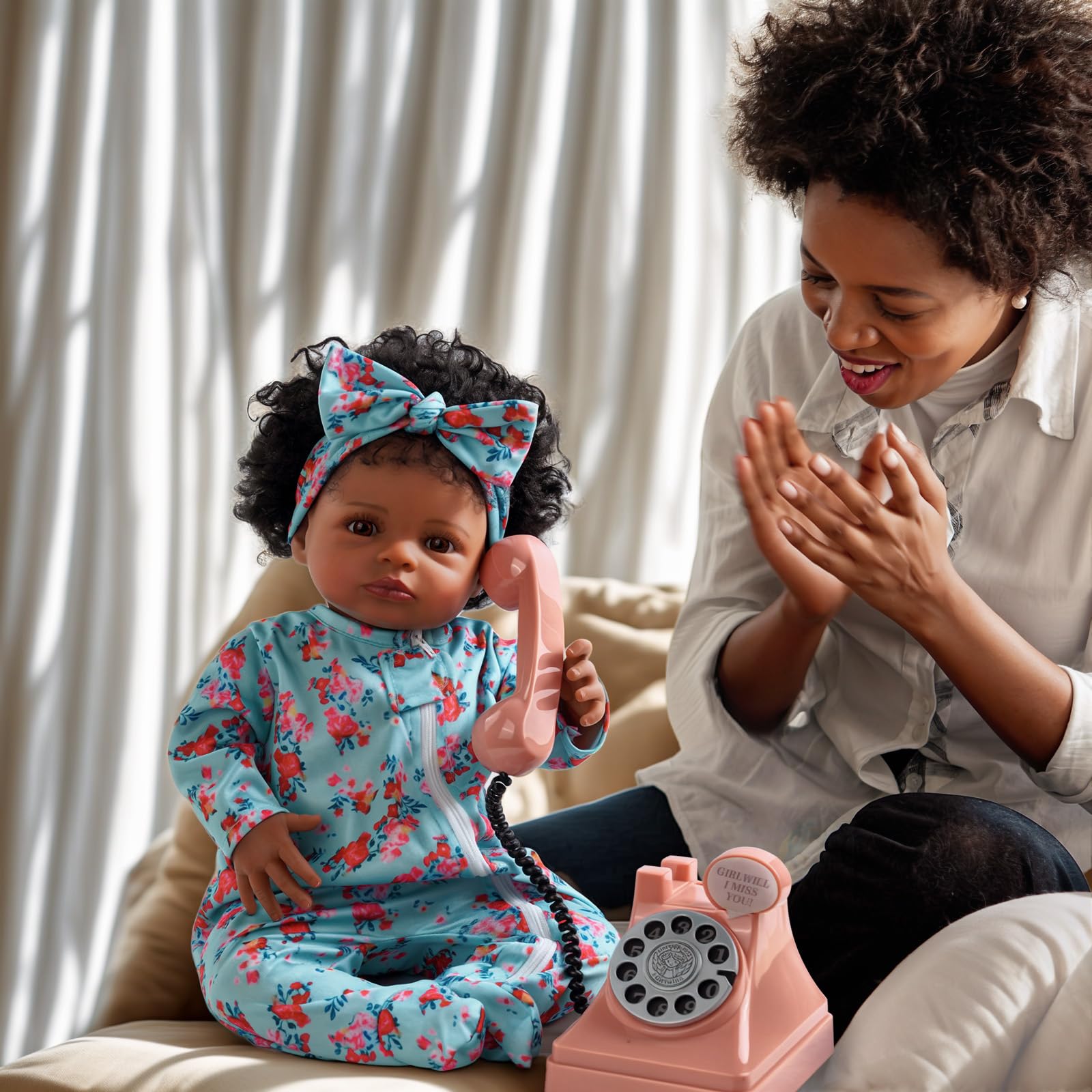 Lifelike 18 Inch Reborn Baby Doll - Realistic Black Girl Newborn Doll with Soft Vinyl Body & Outfit - Perfect Gift for Kids Age 3+ - Great for Role Play, Collecting, and Therapy Use