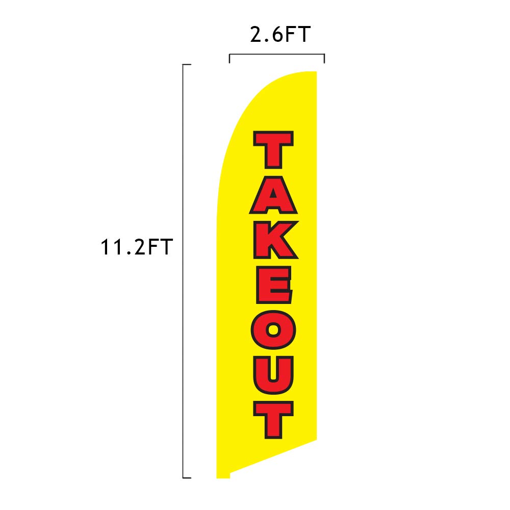 Premium Feather Flag for Outdoor Advertising - 2.6ft x 11.2ft Double-Sided Swooper Flag - Durable Tear-Resistant Polyester - Perfect for Business Promotions, Grand Openings & Events
