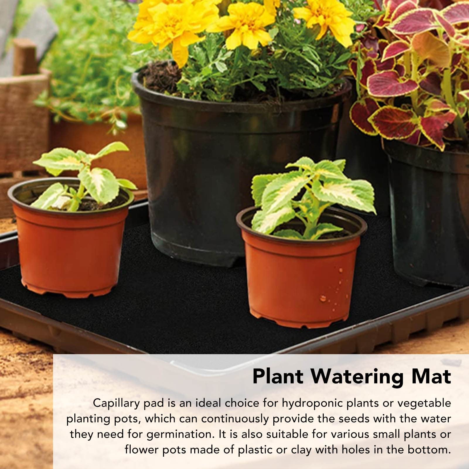 2-Pack Automatic Plant Watering System with Capillary Mat - Self-Watering Mats for Indoor Plants | Perfect for Vacation Care, Herb Gardens & Houseplant Maintenance