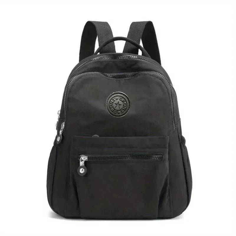 Solid Color Nylon Lightweight Backpack for Women & Men - Water-Resistant Travel Daypack for School, Work, Hiking & Commuting