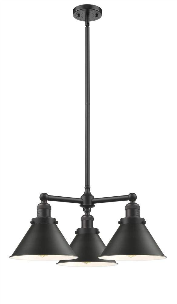 Innovations 207-PN-M10-LED 3-Light Vintage Dimmable LED Chandelier in Polished Nickel - Perfect for Dining Room, Bedroom or Foyer Lighting
