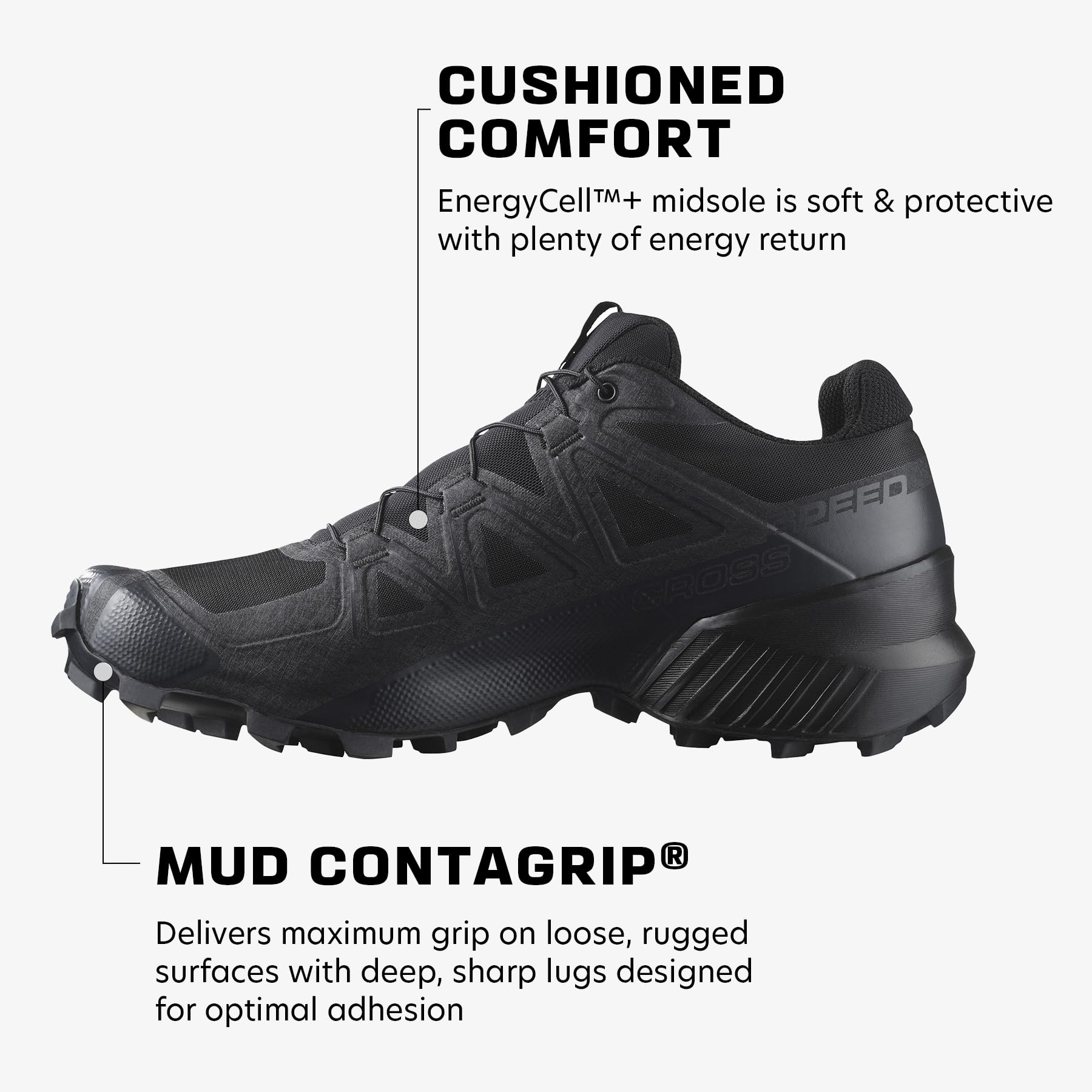 Salomon Men's Speedcross 5 GTX Hiking Shoes - Waterproof Trail Running Shoes for Men, Lightweight & Durable Outdoor Hiking Boots - Perfect for Mountain Trekking, Trail Running & Outdoor Adventures