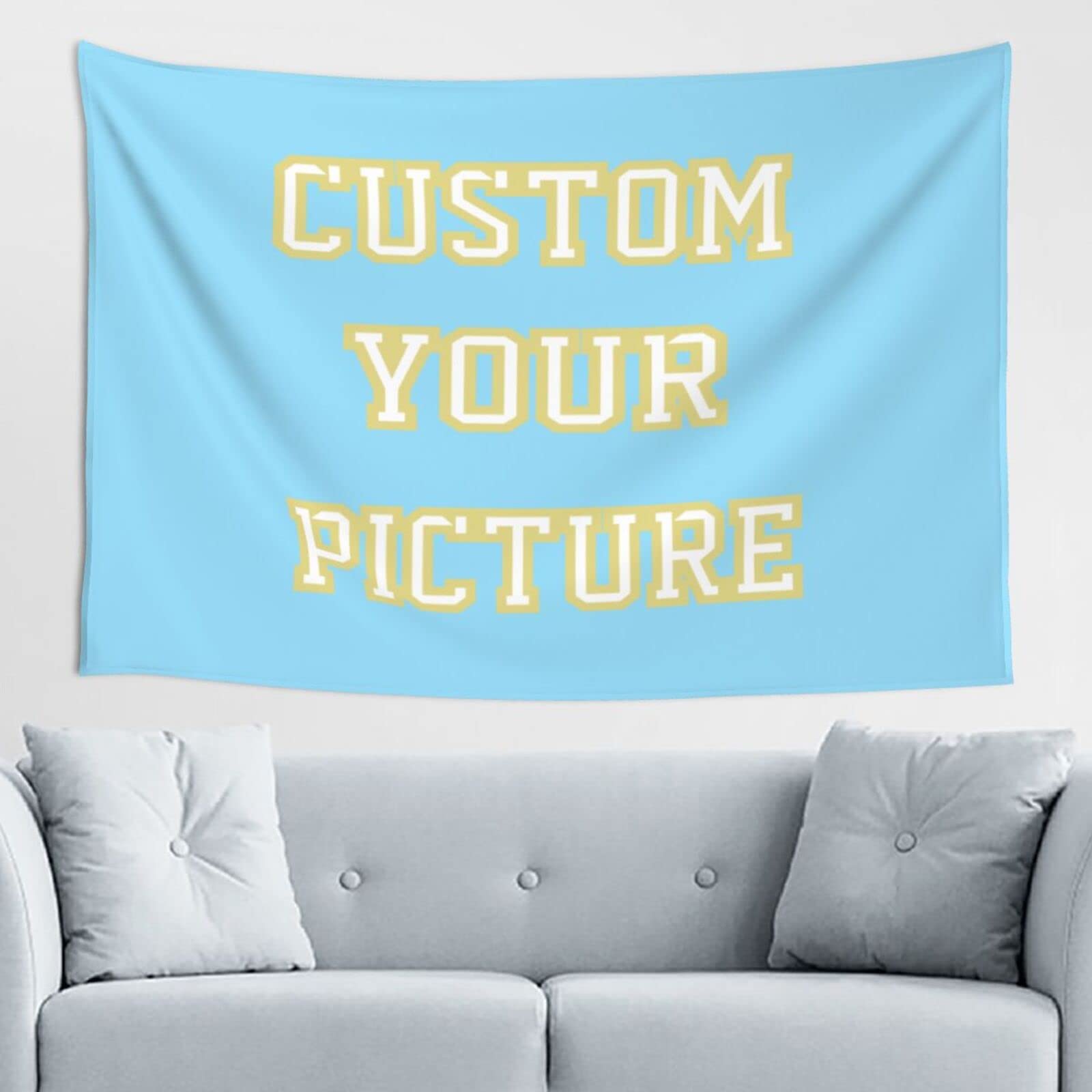 Personalized Photo Tapestry - Custom Wall Hanging Backdrop for Family, Friends & Pets - Unique Gift for Christmas, Halloween, Birthday, Father's Day - Perfect for Women & Men (60x40 Inches, White) - Great for Home Decor, Bedroom Wall Art, Party Backgrounds & Special Occasions
