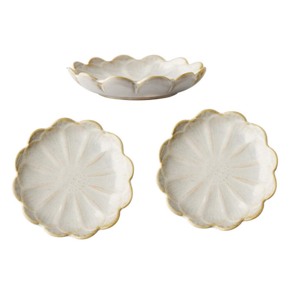 Amosfun 3Pcs Ceramic Dipping Bowls - Flower Shaped Sauce Dishes for Seasoning, Condiments & Snacks - Perfect for Home, Restaurant & Party Serving