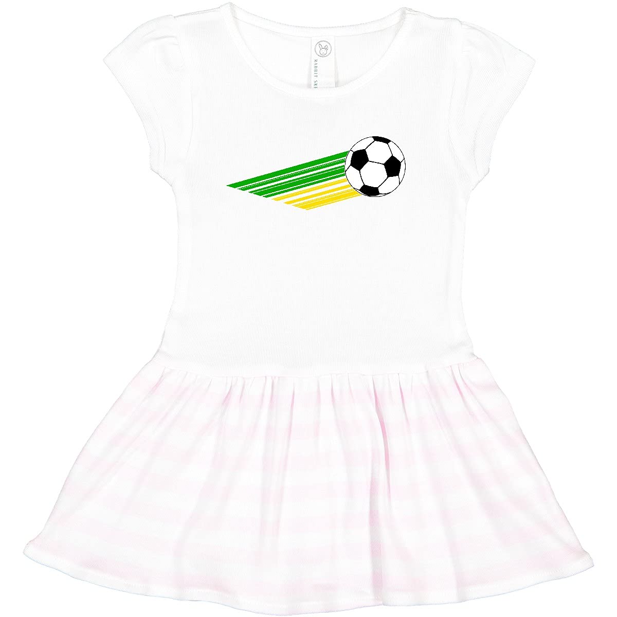 Inktastic Green and Yellow Soccer Toddler Dress - Adorable Sports-Themed Outfit for Girls, Perfect for Game Day, Birthday Parties & Playdates