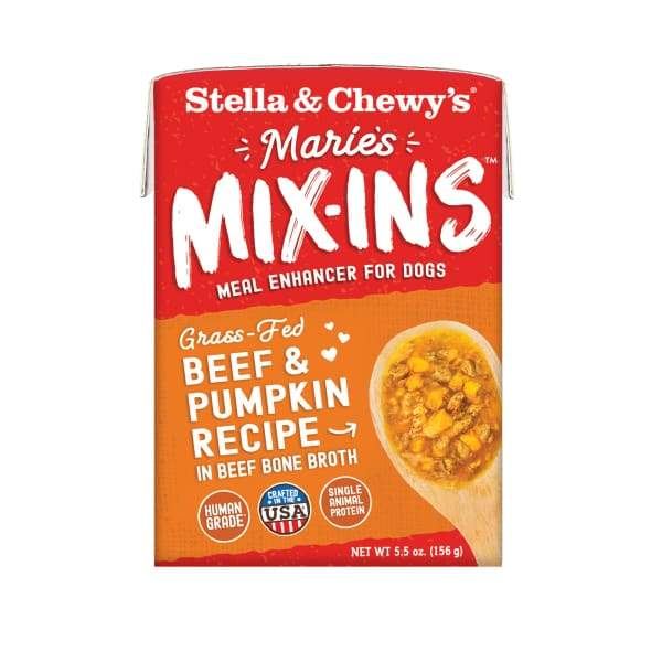 Stella & Chewy's Marie's Mix Ins Beef & Pumpkin Recipe Freeze-Dried Dog Food Topper - 5.5oz | High Protein Grain-Free Supplement for Dogs | Perfect for Kibble, Wet Food & Homemade Meals