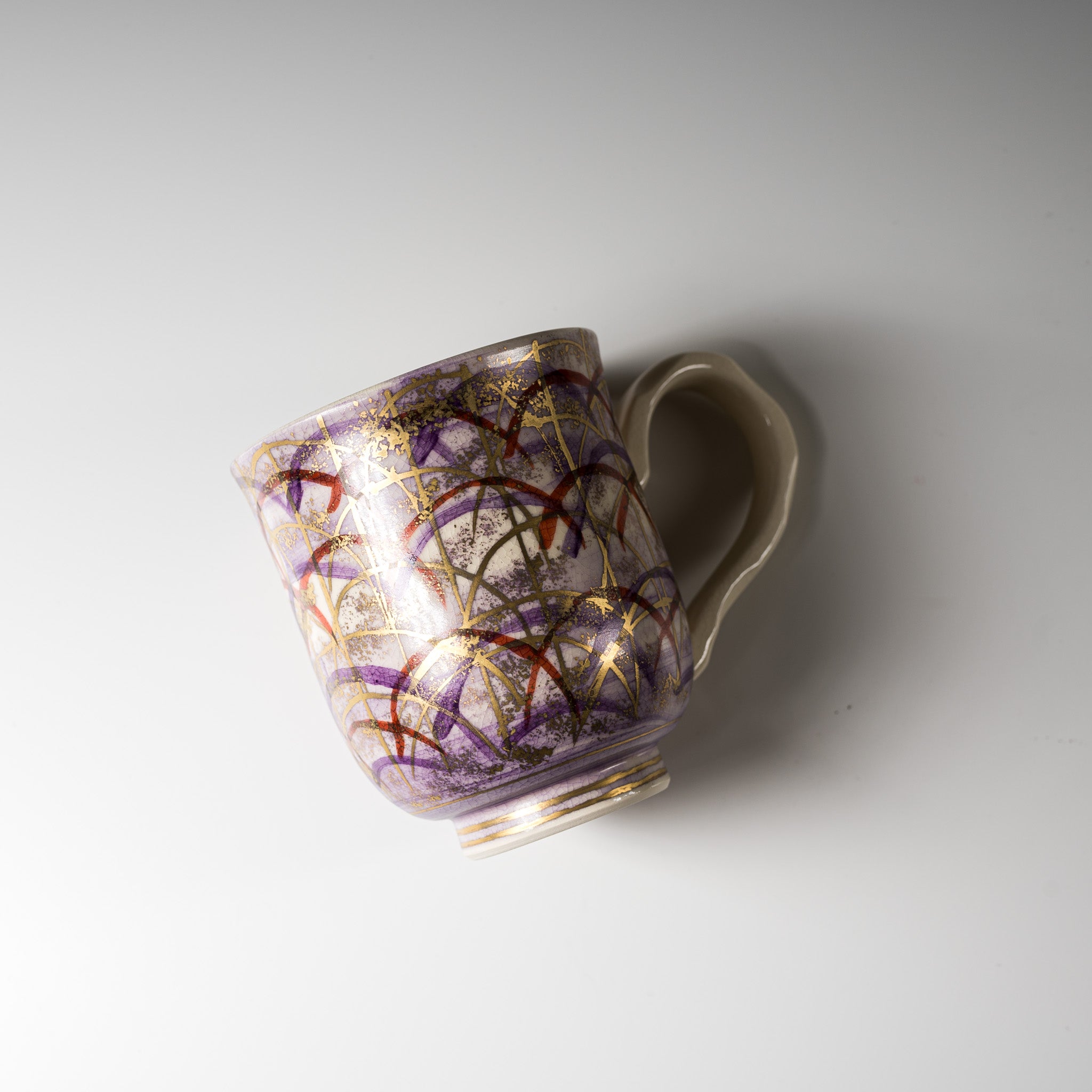 Handmade Kyo Kiyomizu Ware Ceramic Mug - Bokashi Musashino Pink - Authentic Japanese Tea Cup for Matcha, Coffee & Home Decor