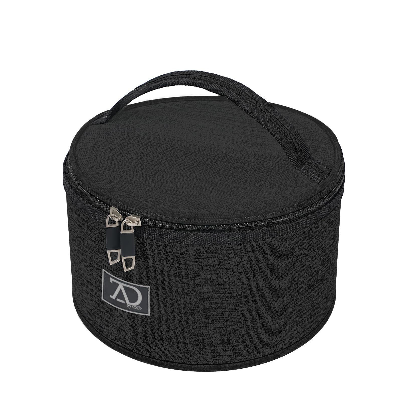 Quilted Nylon Wig Travel Case with Mirror - Lightweight & Portable for Wigs Storage & Travel