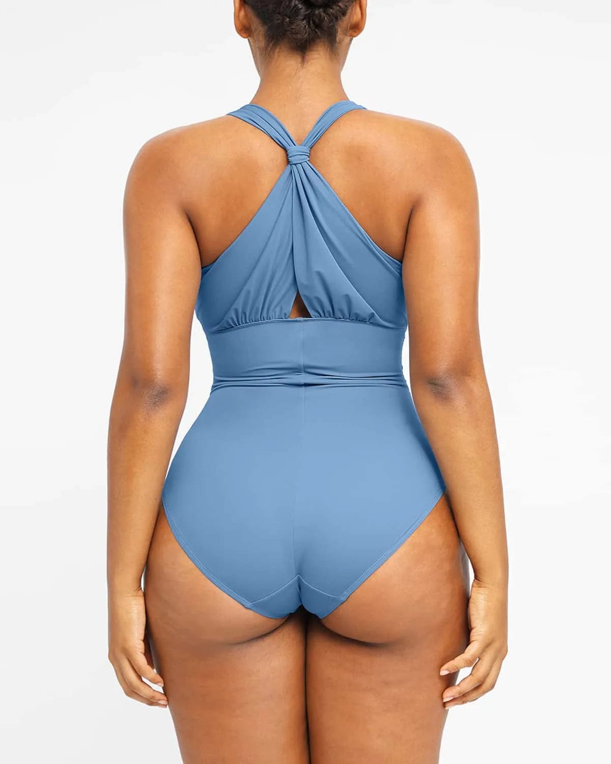 Smart Sculpt Ruched Twist Front Shaping Swimsuit - Slimming One Piece Bathing Suit for Women - Perfect for Beach Vacations, Pool Parties & Summer Getaways