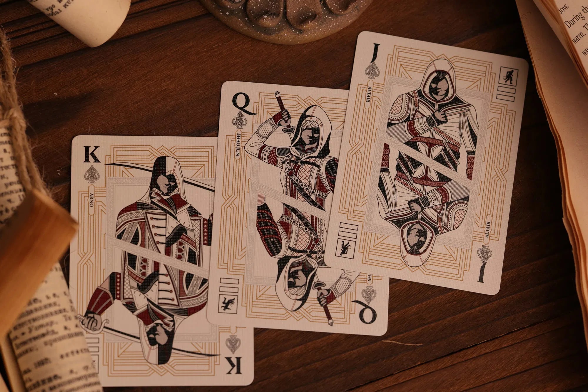 Assassin's Creed White Hidden Blade Legacy Playing Cards - Premium Collectible Deck for Game Fans, Card Games & Gift Giving