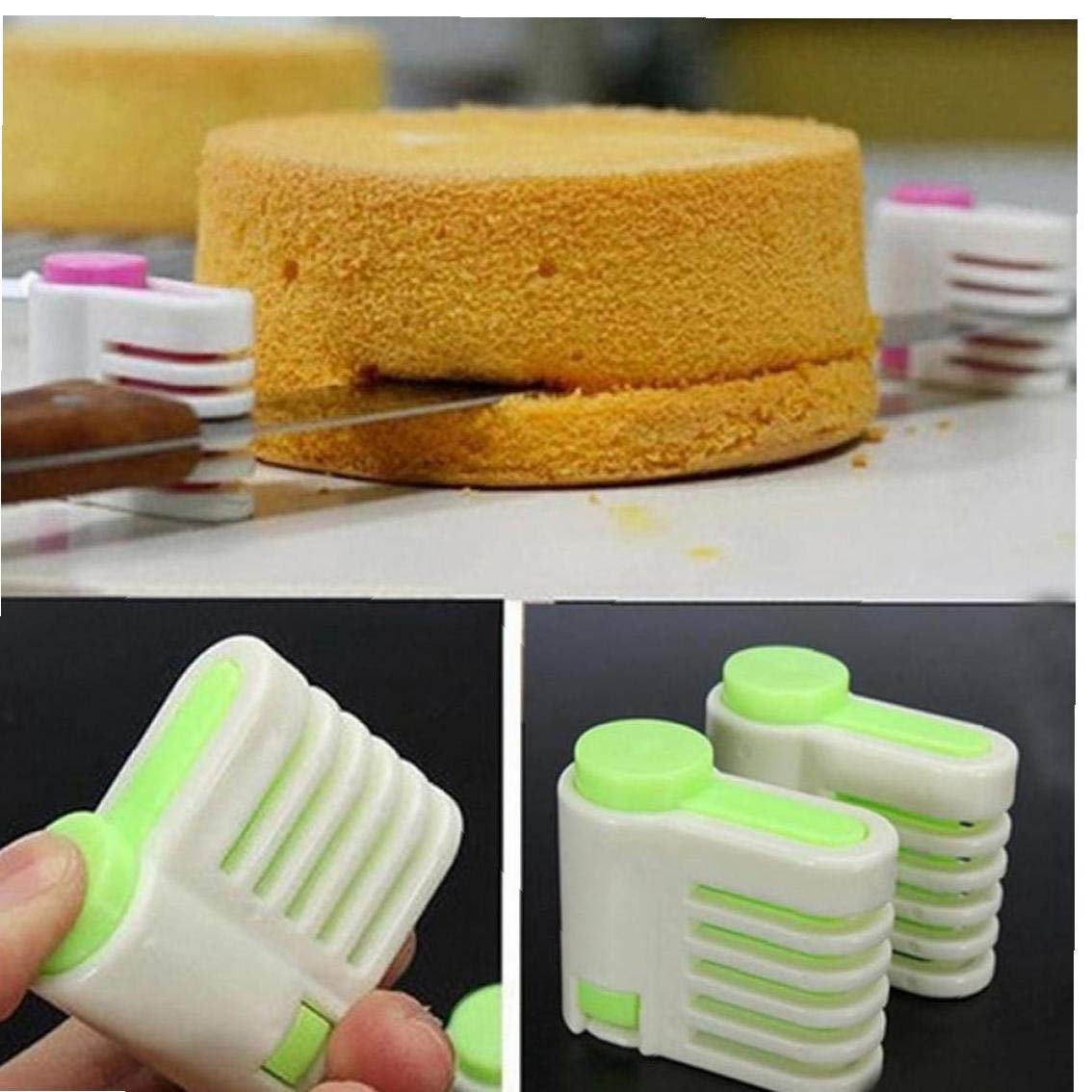 Angoter 5-Layer Cake Splitter - Stainless Steel Bread Slicer & Toast Divider - 5-Level Adjustable Cake Cutter - Perfect for Baking, Sandwich Making & Party Food Prep - Essential Kitchen Gadget for Home Bakers
