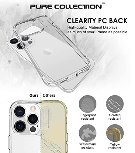 iPhone 13 Pro Clear Transparent Shockproof Phone Case - TPU + PC Hard Hybrid Cover | Anti-Yellowing, Slim Protective Case for Everyday Use, Travel & Outdoor Activities