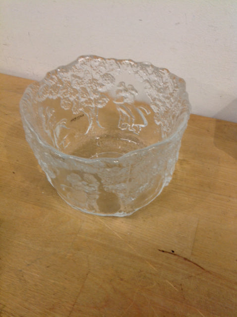Kosta Boda Etched Glass Bowl - 5-Piece Set, Handcrafted Swedish Art Glass for Home Decor, Dining & Entertaining