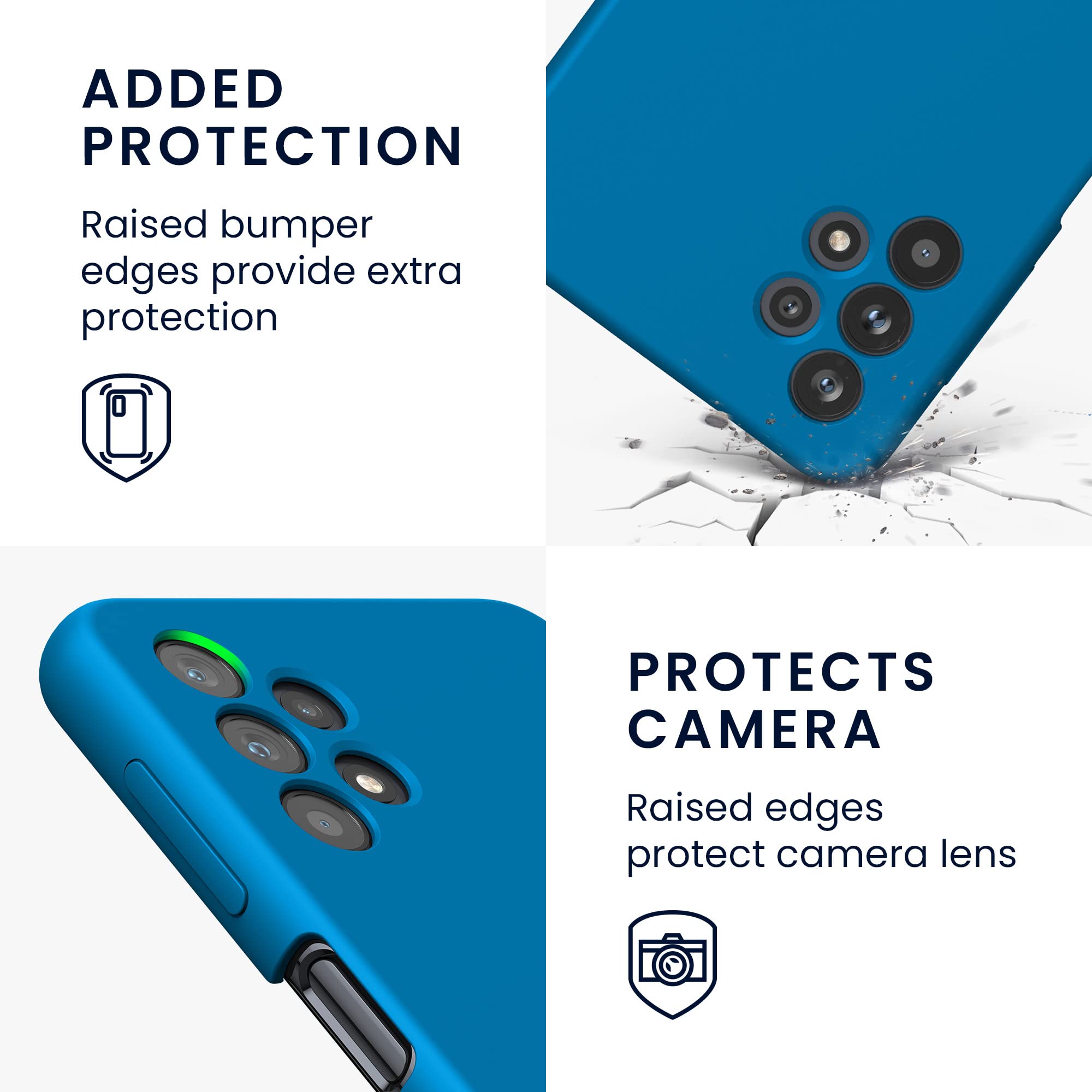 kwmobile Shockproof TPU Silicone Case for Samsung Galaxy A32 5G - Soft Protective Phone Cover with Non-Slip Grip - Blue Reef - Perfect for Everyday Use, Work & Travel Protection
