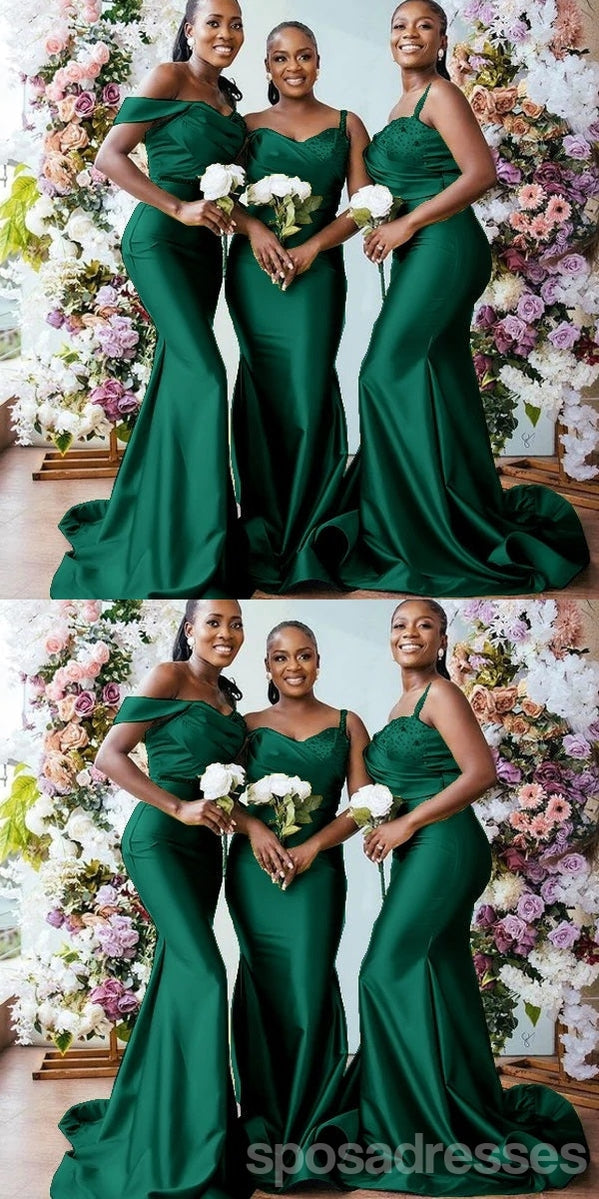 Emerald Green Mermaid Bridesmaid Dresses - Elegant Long Formal Gowns for Weddings, Prom & Special Occasions | Style WG1281