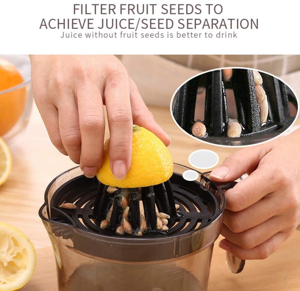 Premium Manual Citrus Juicer - Anti-Slip Hand Press for Lemon, Orange, Lime & Watermelon | Portable Fruit Squeezer with Rotating Reamer & Transparent Design | Perfect for Cocktails, Fresh Juice & Healthy Cooking