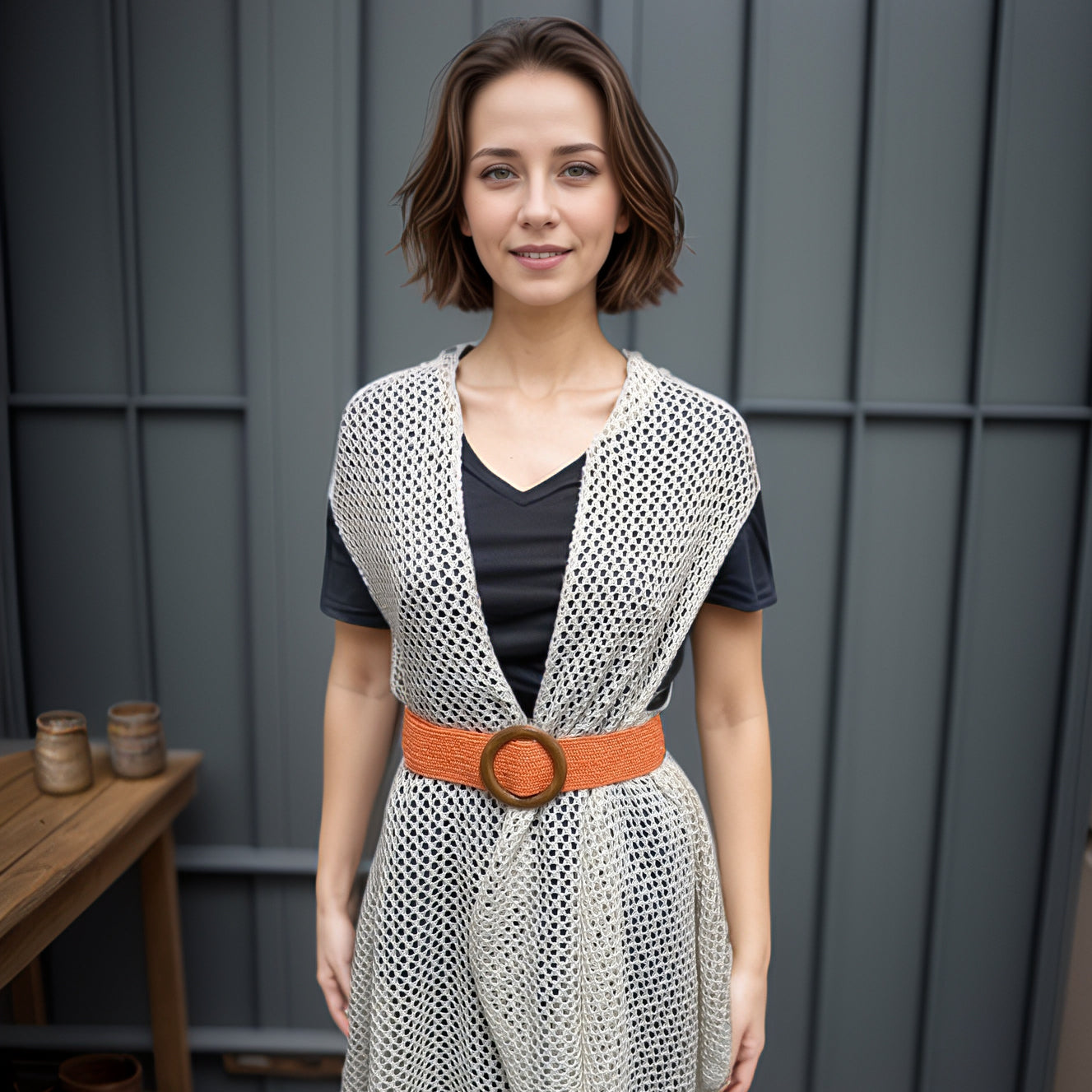 Eco-Friendly Paper Belt - Sustainable Orange Waist Belt for Women & Men | Perfect for Casual Wear, Office & Outdoor Activities