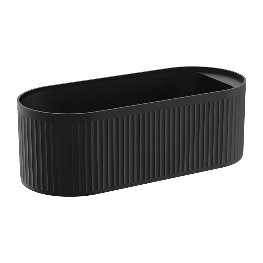 Fienza ST20 1700B Minka Solid Surface Freestanding Bathtub, 1700mm Matte Black - Modern Luxury Bathroom Centerpiece for Spa-Like Relaxation